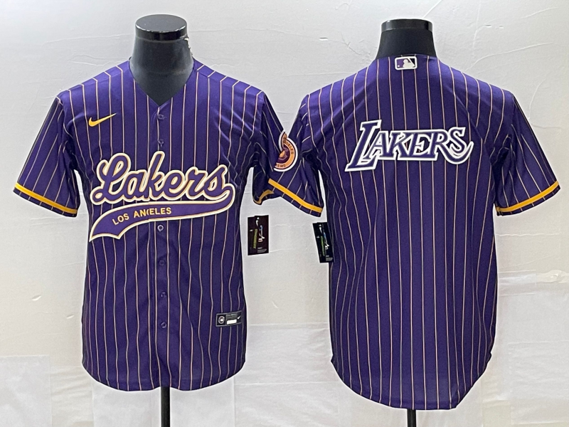 2023 Men Los Angeles Lakers Blank purple NBA Jersey